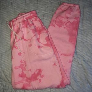 Pink tie dye sweatpants only!